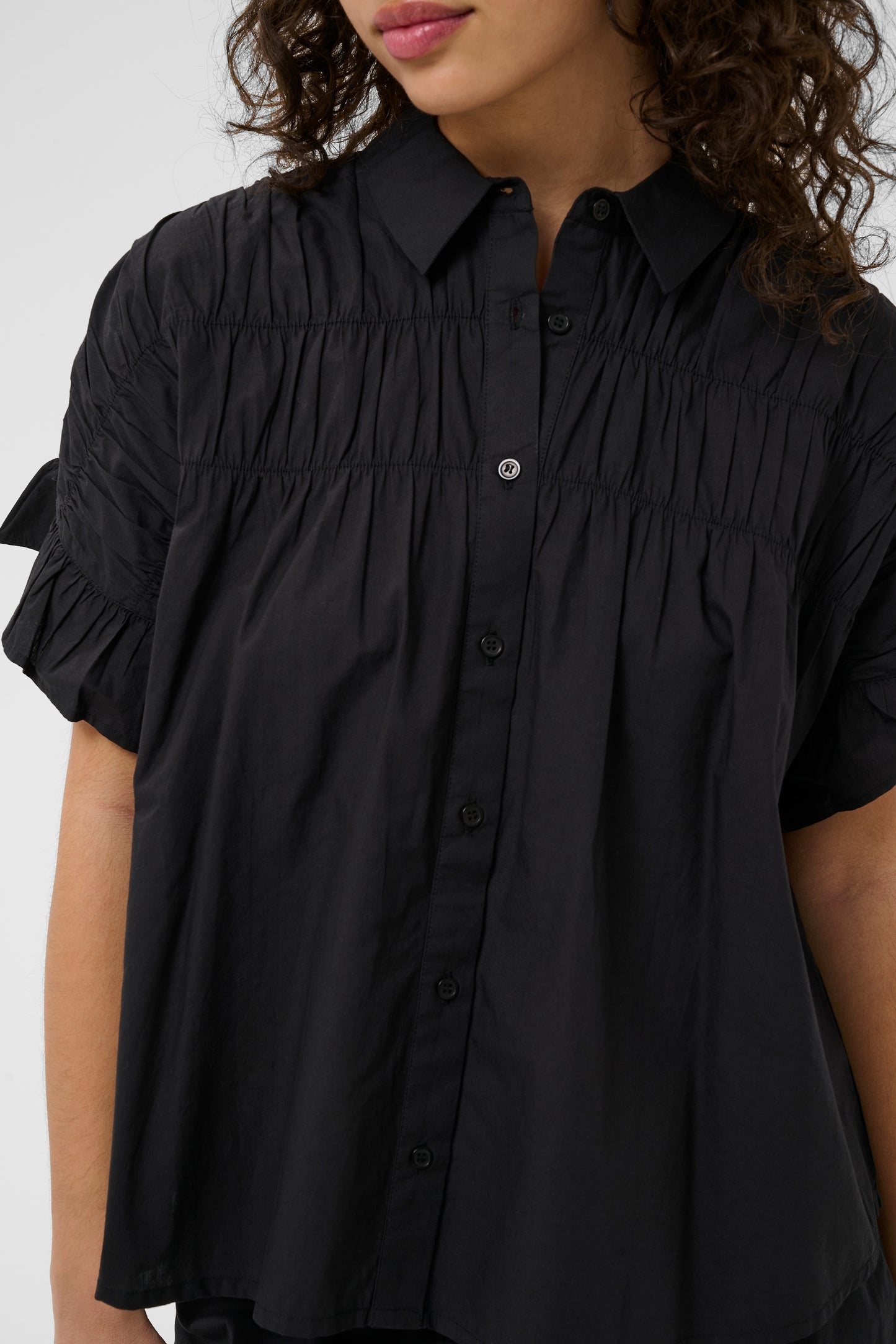 Kaffe KAverdina Flouncce Shirt Black Deep
