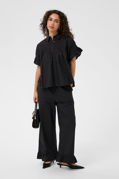 Kaffe KAverdina Flouncce Shirt Black Deep