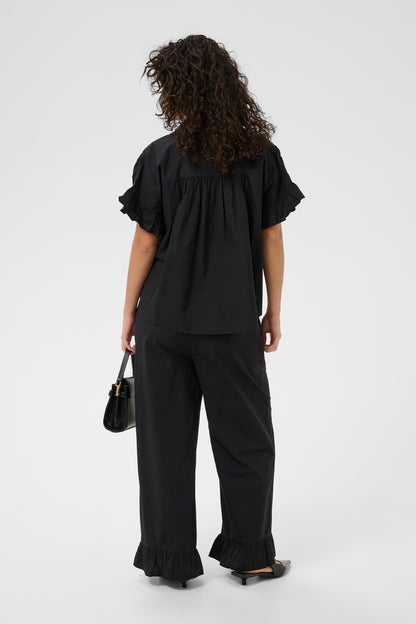 Kaffe KAverdina Flouncce Shirt Black Deep
