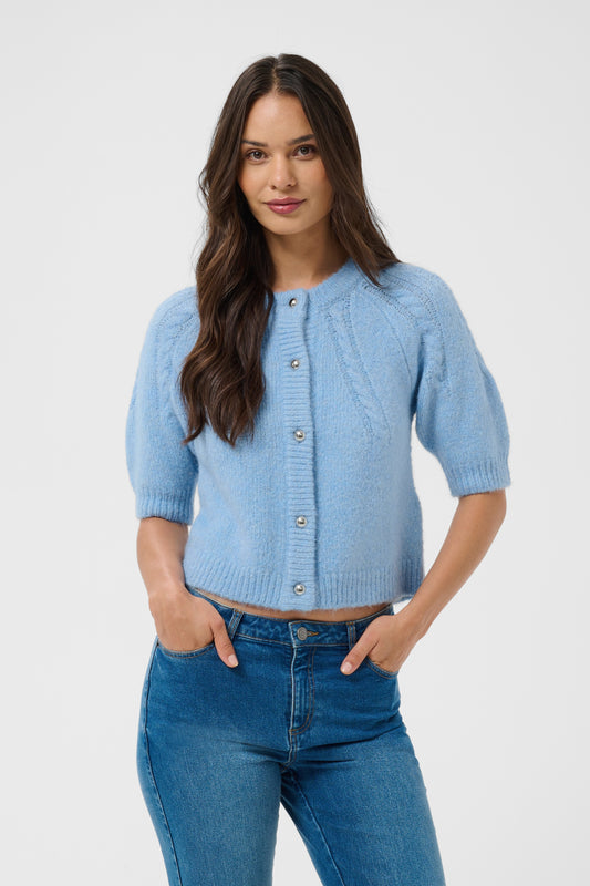 Kaffe KAcionia Knit Cardigan Blue Fog Melange