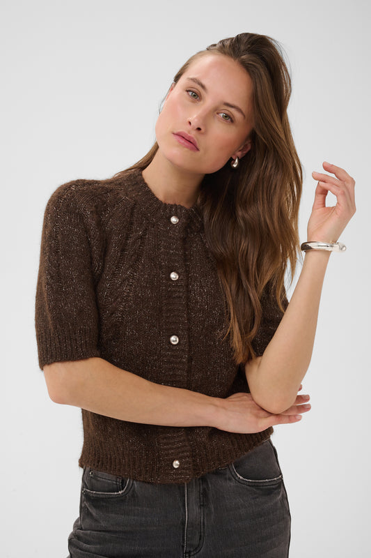 Kaffe KAcionia Knit Cardigan Coffee Bean Melange