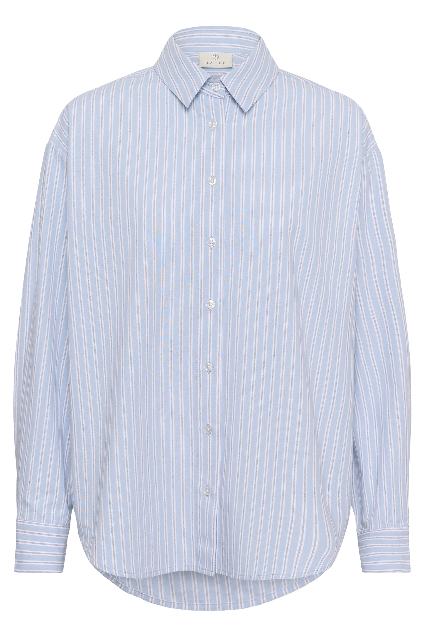 Kaffe KAaster Shirt Blue Fog Chalk Black Stripe