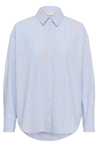 Kaffe KAaster Shirt Blue Fog Chalk Black Stripe