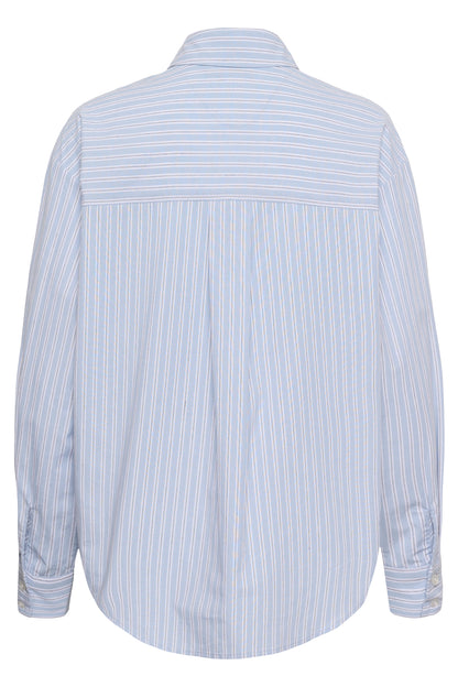 Kaffe KAaster Shirt Blue Fog Chalk Black Stripe