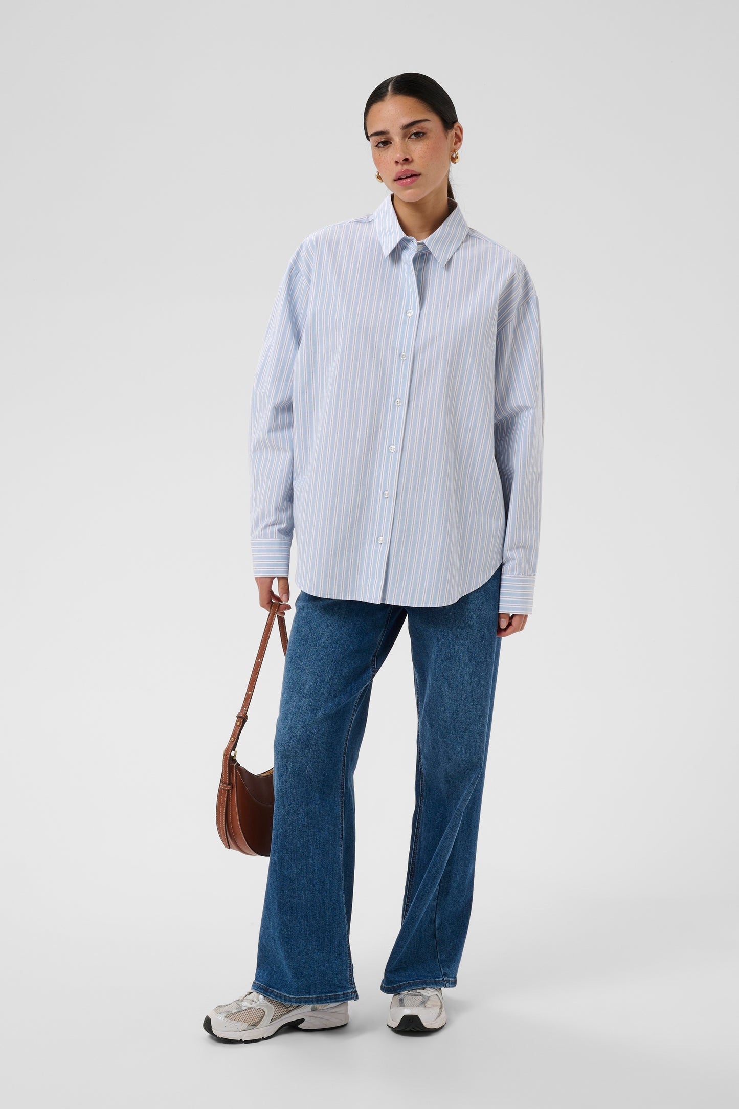Kaffe KAaster Shirt Blue Fog Chalk Black Stripe
