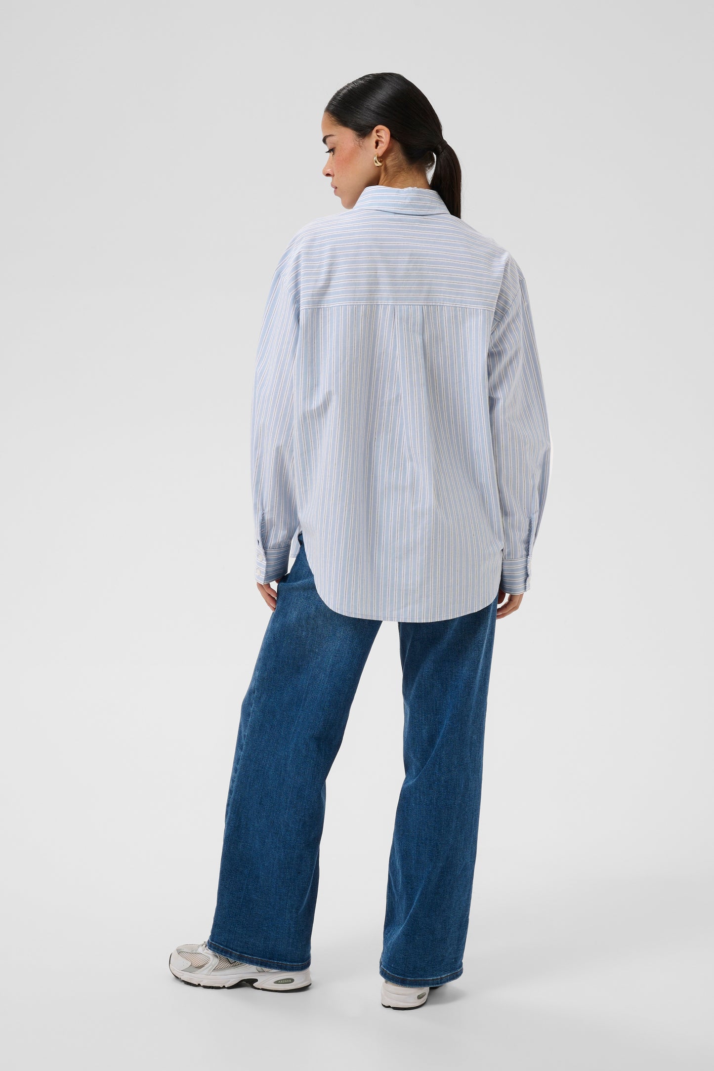 Kaffe KAaster Shirt Blue Fog Chalk Black Stripe