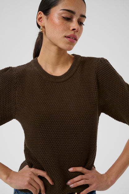 Kaffe KAvivian Knit  Pullover Coffee Bean