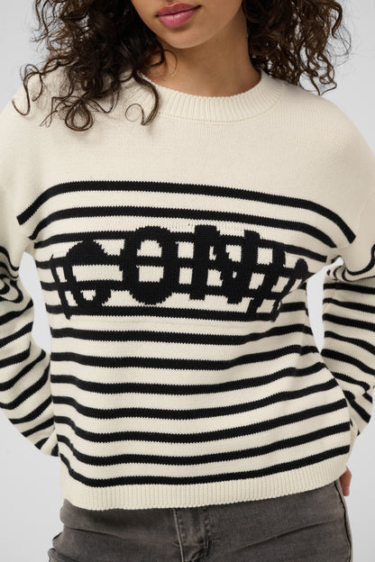 Kaffe KAsus Pullover Knit Chalk Black