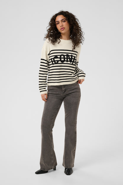Kaffe KAsus Pullover Knit Chalk Black