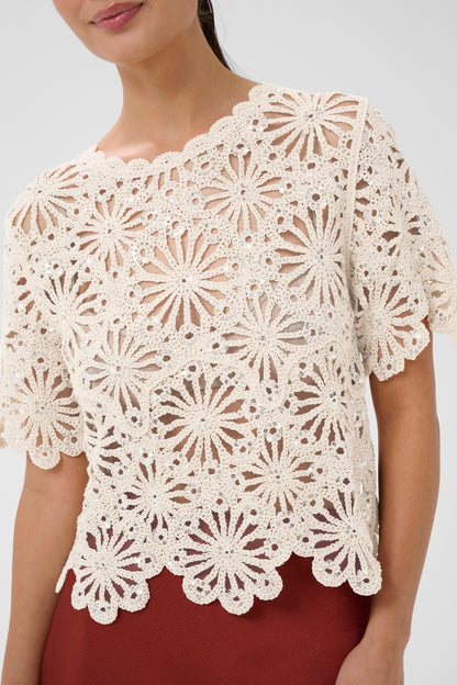 Kaffe KAcallista Top Broken White