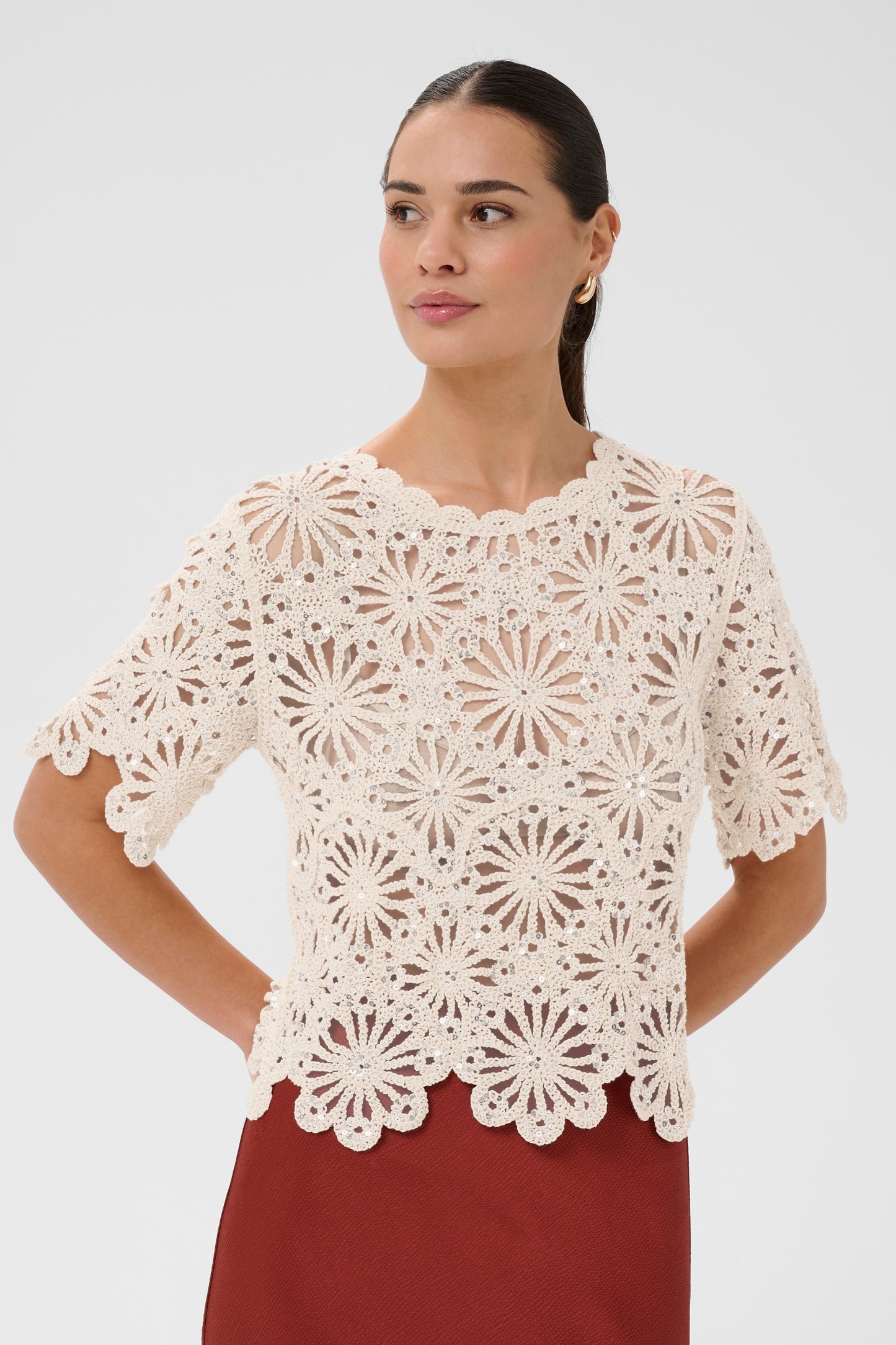 Kaffe KAcallista Top Broken White
