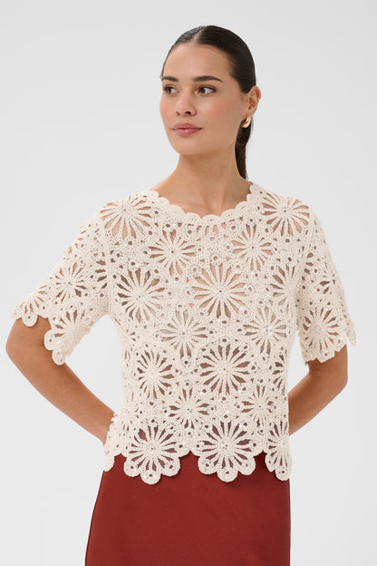 Kaffe KAcallista Top Broken White