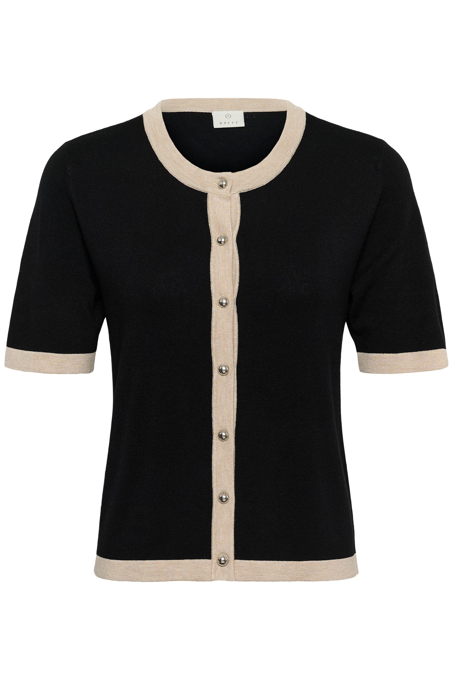 Kaffe KAlizza Contrast Cardigan Black Deep