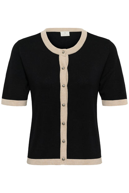Kaffe KAlizza Contrast Cardigan Black Deep