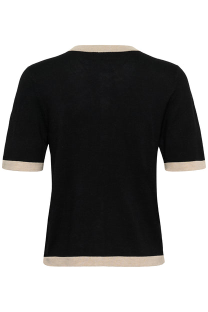 Kaffe KAlizza Contrast Cardigan Black Deep