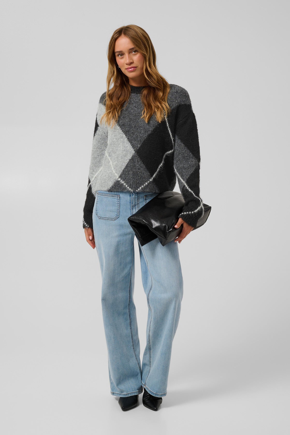 Kaffe KAgrith Knit Pullover Grey Melange / Black