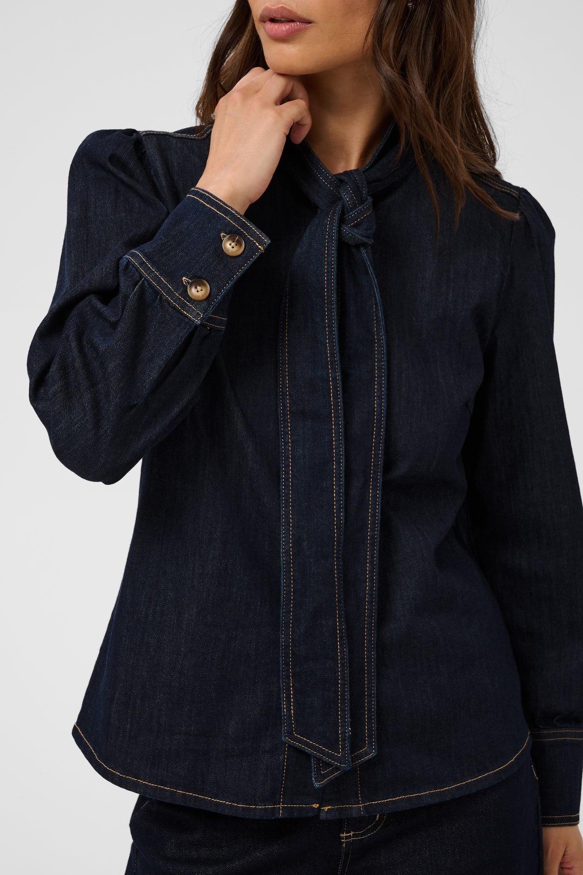 Kaffe KAmolly Denim Shirt Raw Blue Denim