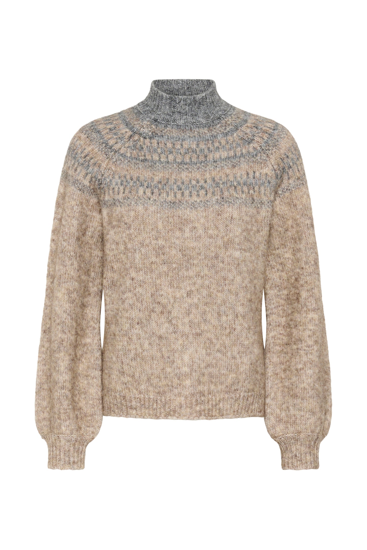 Kaffe KAgerda Pullover Knit Brown Melange/Grey Melange