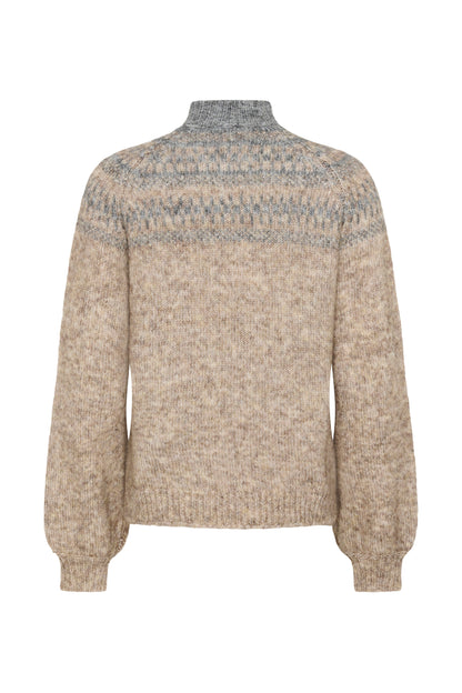 Kaffe KAgerda Pullover Knit Brown Melange/Grey Melange