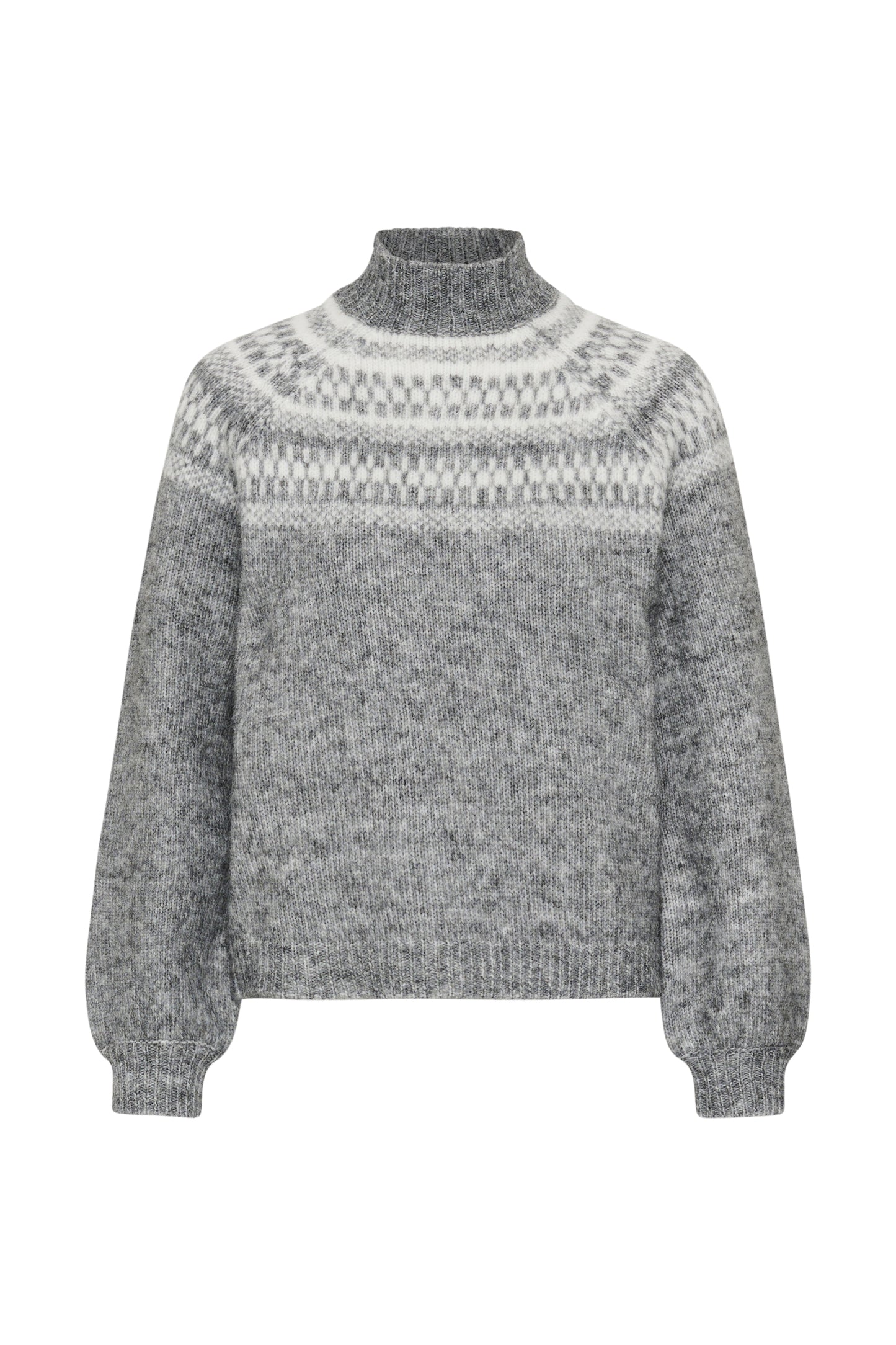 Kaffe KAgerda Pullover Knit Dark Grey Melange/Chalk