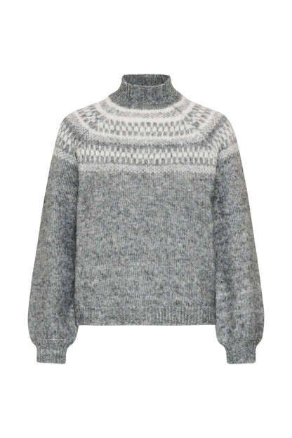 Kaffe KAgerda Pullover Knit Dark Grey Melange/Chalk