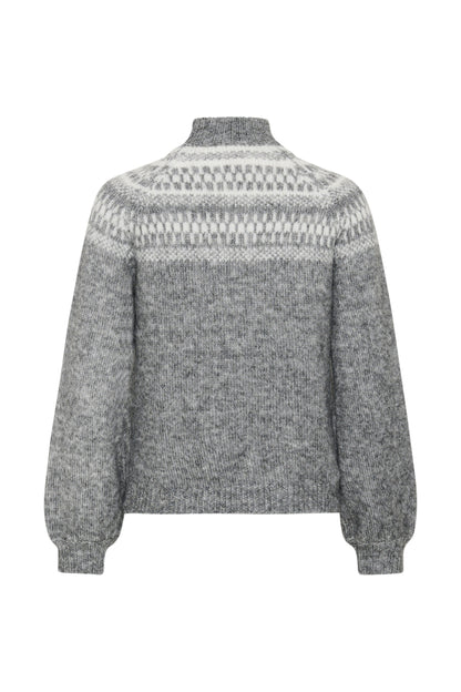 Kaffe KAgerda Pullover Knit Dark Grey Melange/Chalk