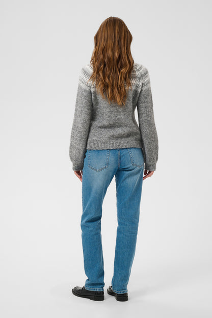 Kaffe KAgerda Pullover Knit Dark Grey Melange/Chalk