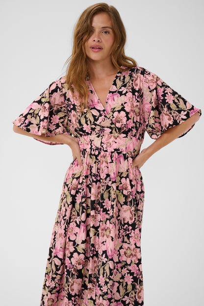Kaffe KAsirena Printed Dress Pink Flower