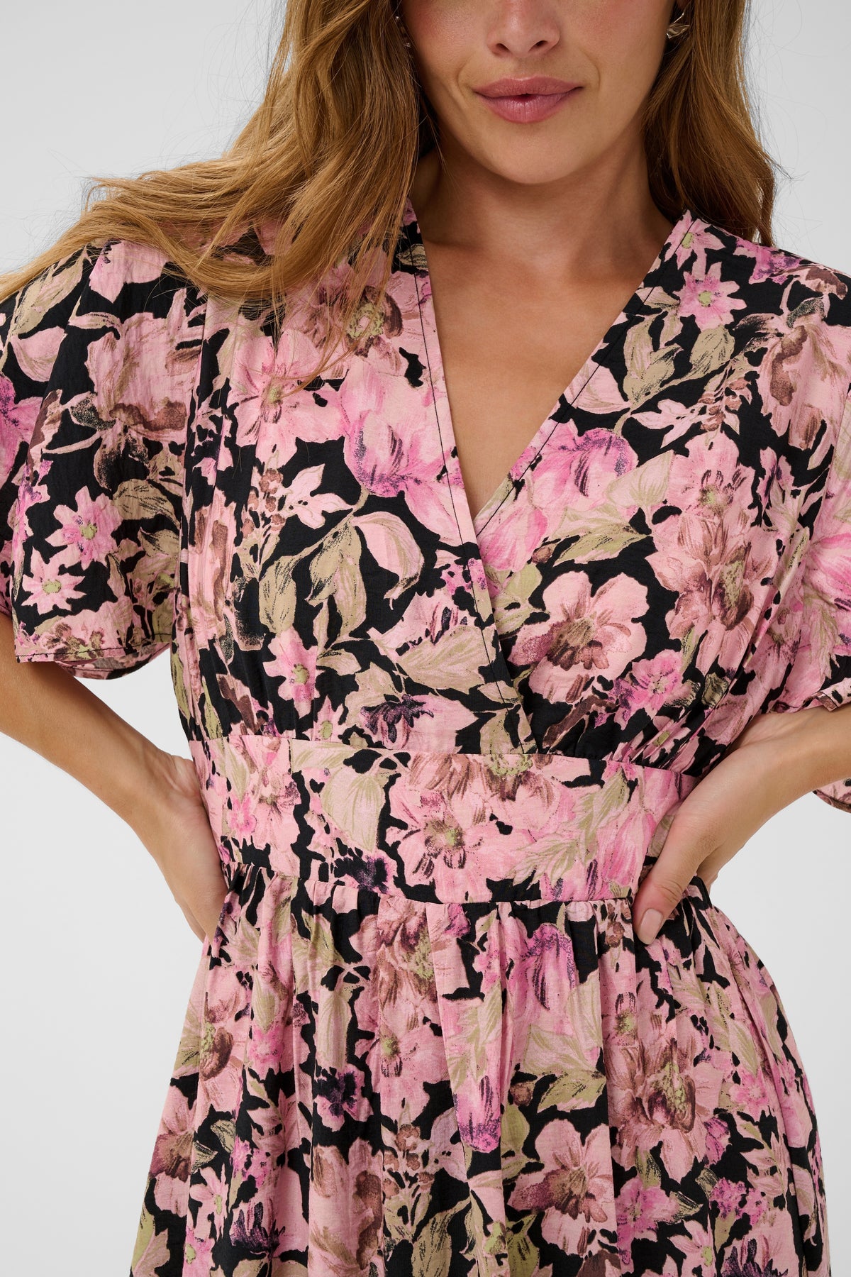 Kaffe KAsirena Printed Dress Pink Flower