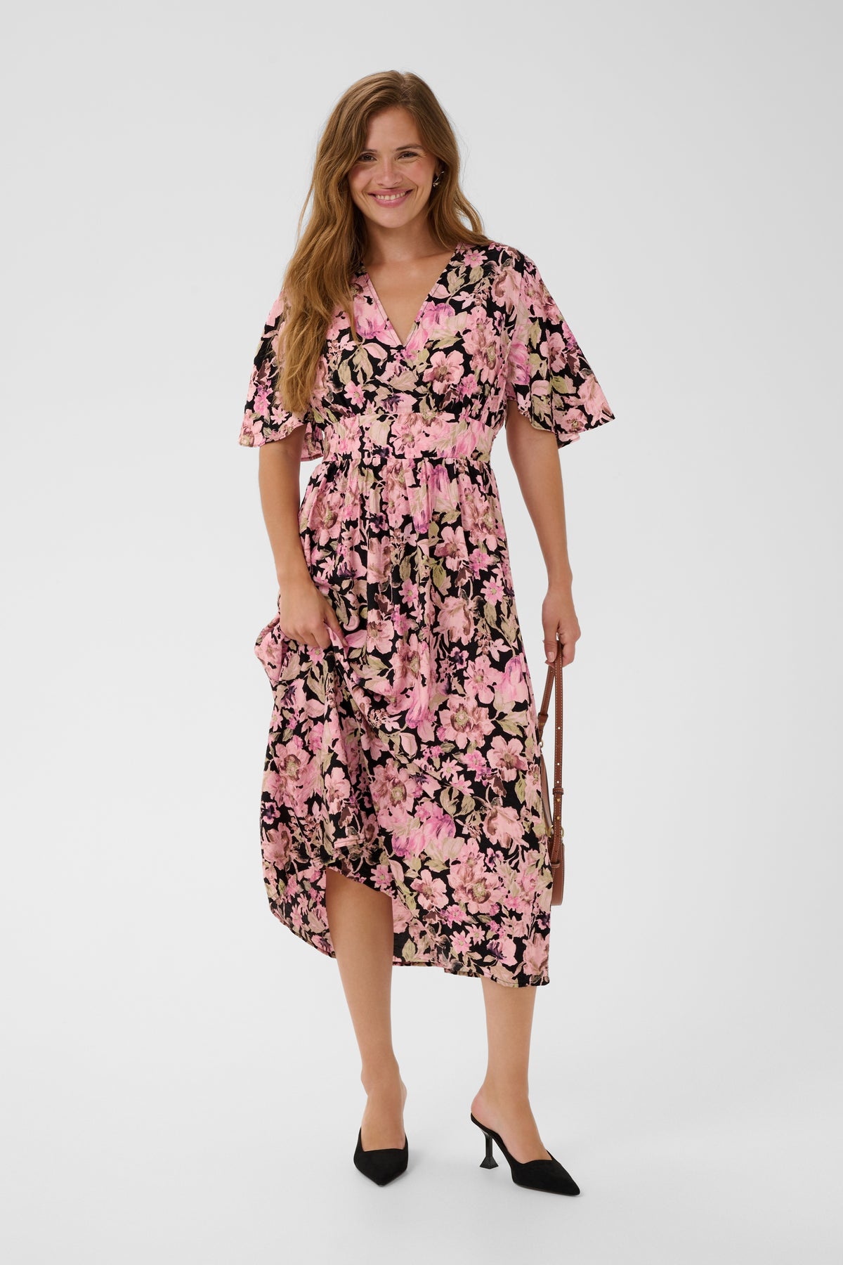 Kaffe KAsirena Printed Dress Pink Flower