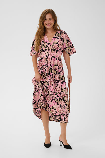 Kaffe KAsirena Printed Dress Pink Flower