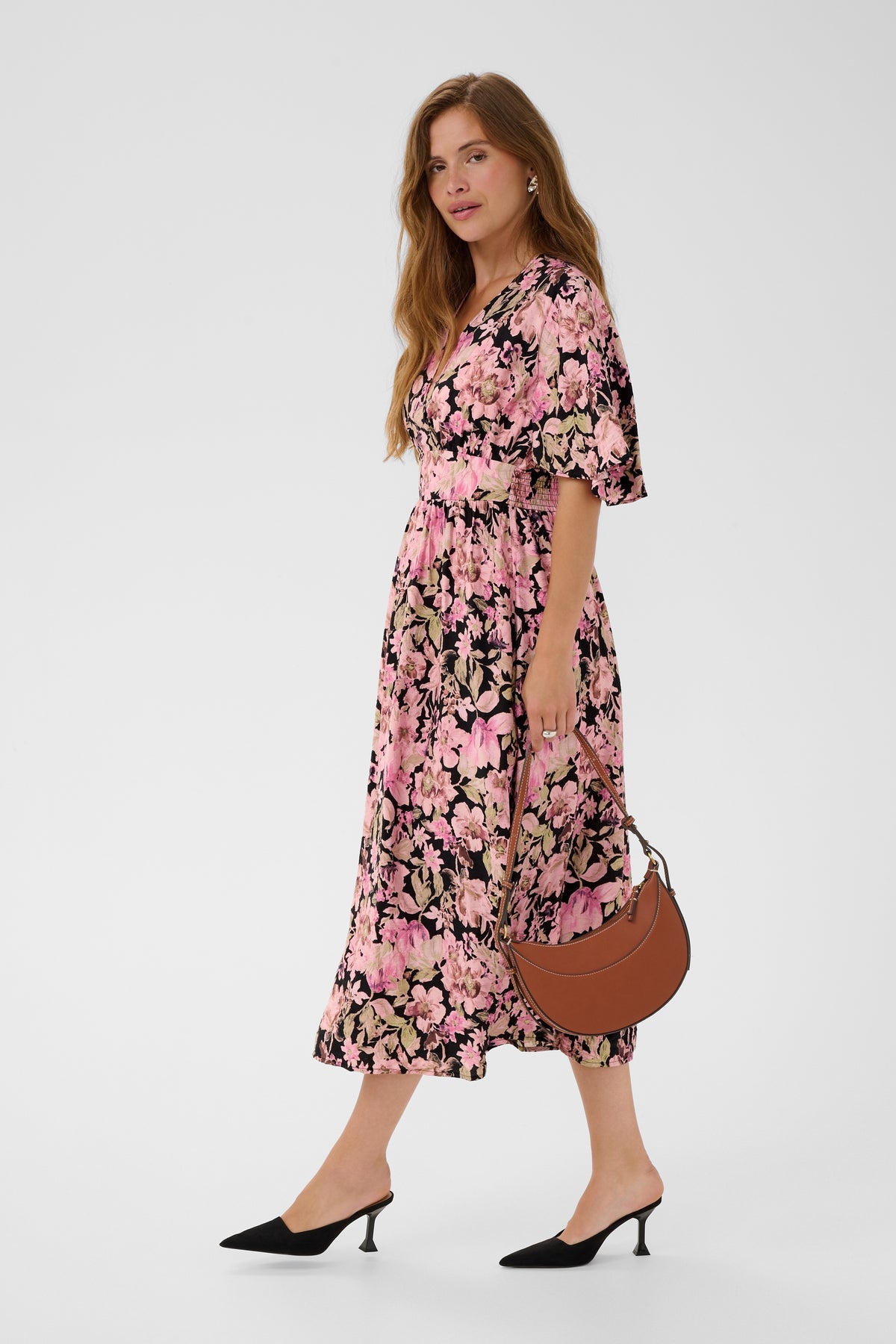 Kaffe KAsirena Printed Dress Pink Flower