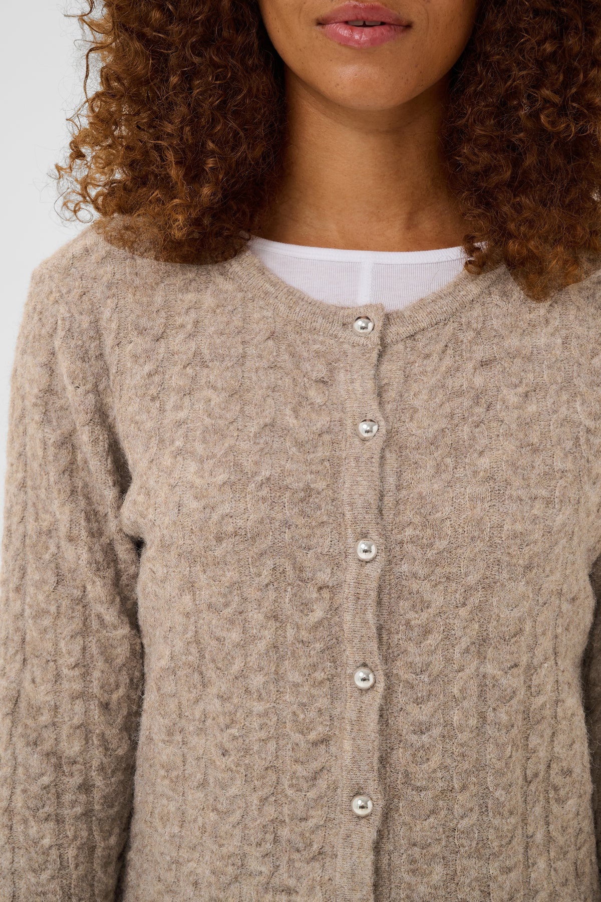 Kaffe KAmelanie Cardigan Beige Melange