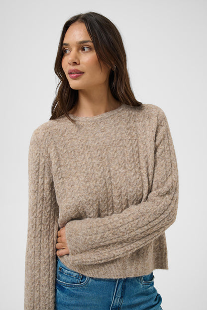 Kaffe KAmelanie Pullover Beige Melange