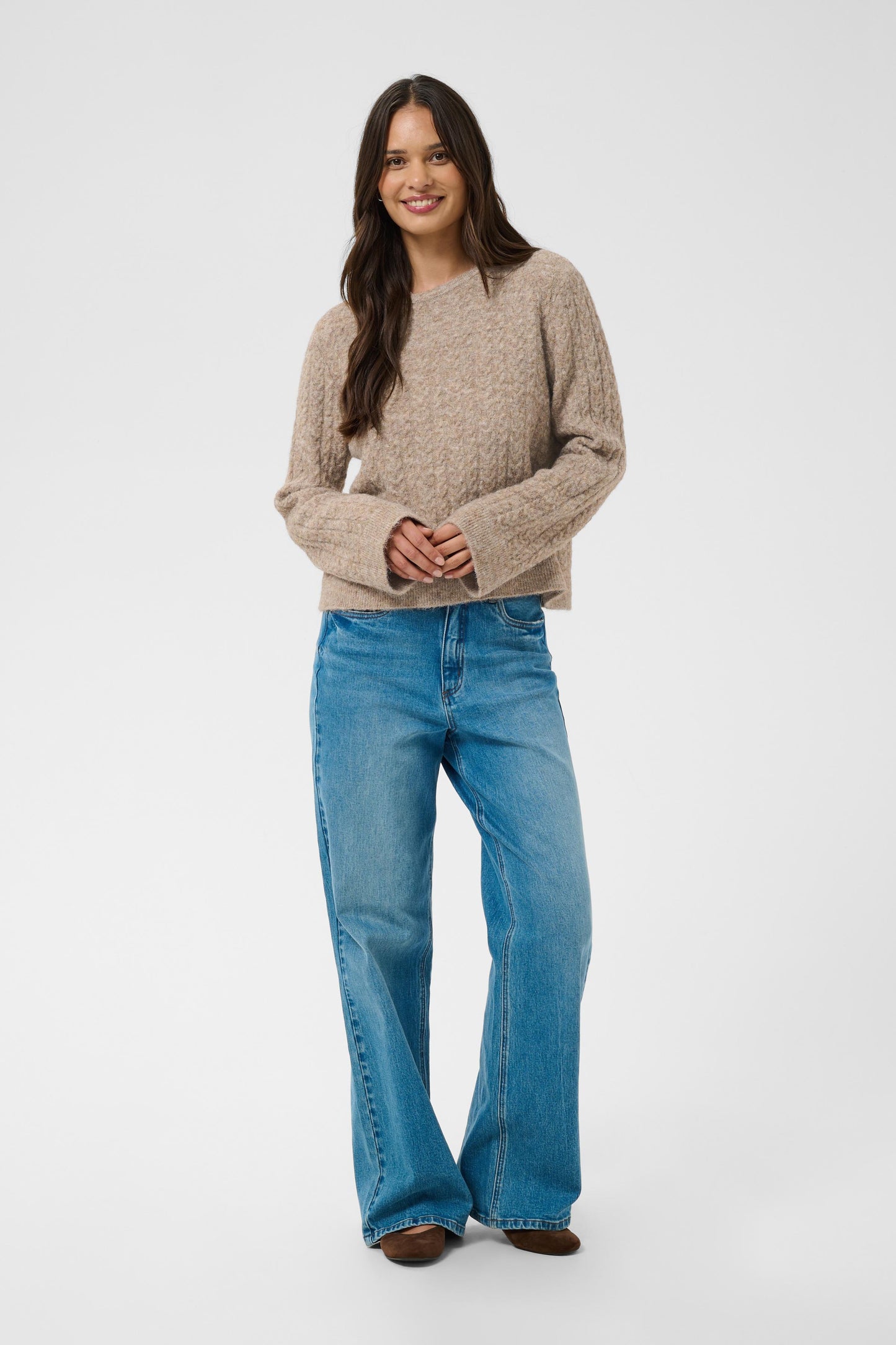 Kaffe KAmelanie Pullover Beige Melange