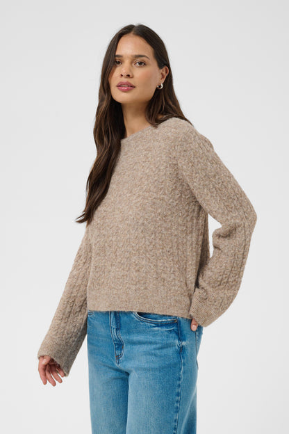 Kaffe KAmelanie Pullover Beige Melange