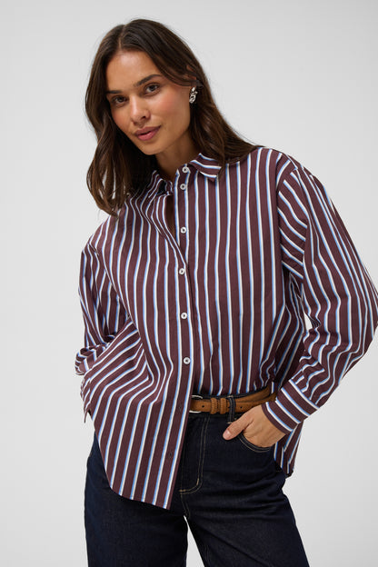 Kaffe KAgavina Shirt Fudge/Chalk/Provance
