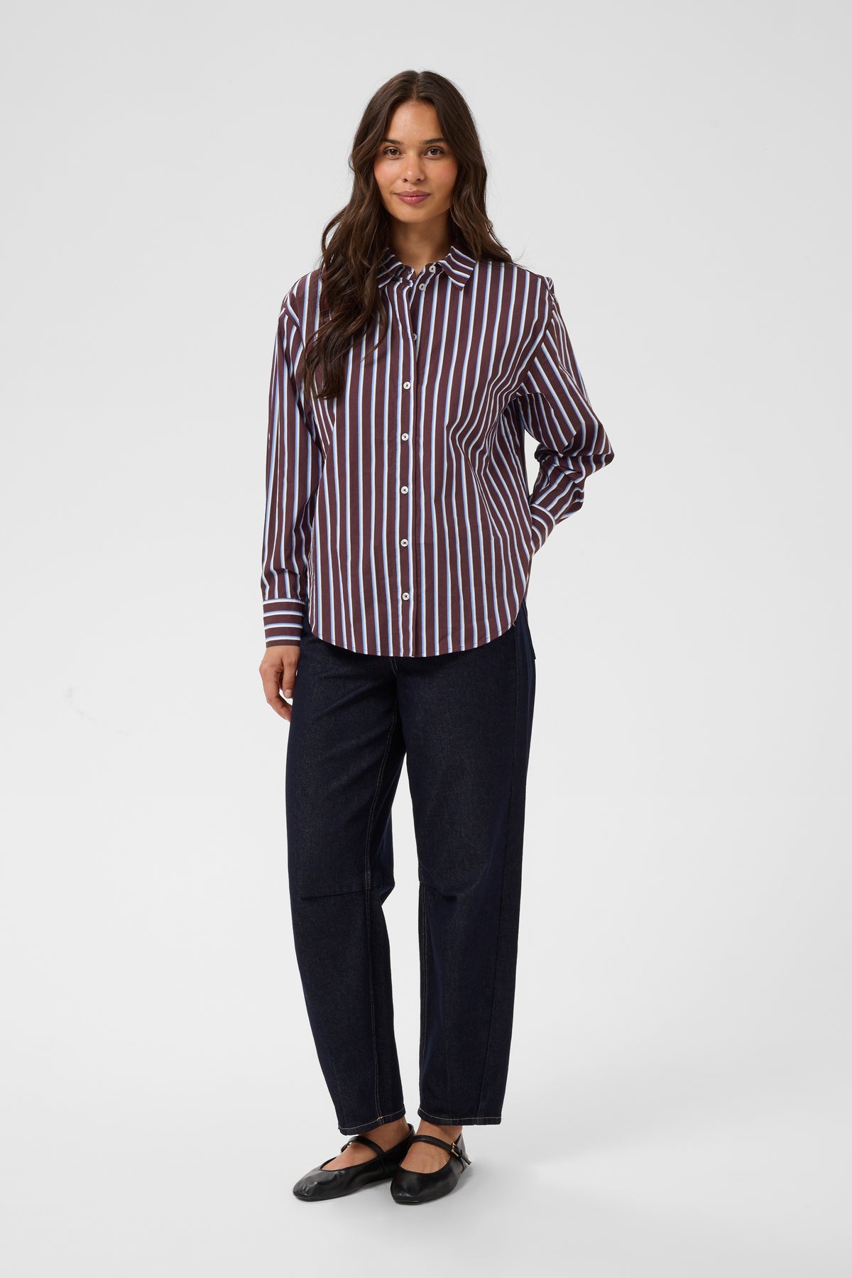 Kaffe KAgavina Shirt Fudge/Chalk/Provance