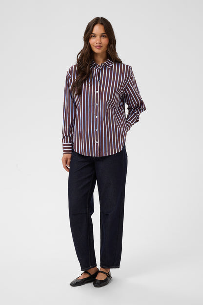Kaffe KAgavina Shirt Fudge/Chalk/Provance