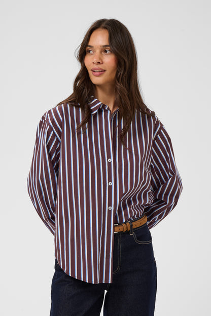 Kaffe KAgavina Shirt Fudge/Chalk/Provance
