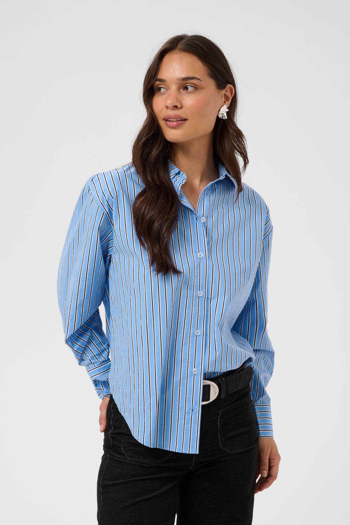 Kaffe KAgavina Shirt Provance/Chalk/Black Deep