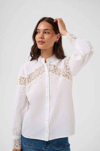 Kaffe KAglarissa Shirt Chalk