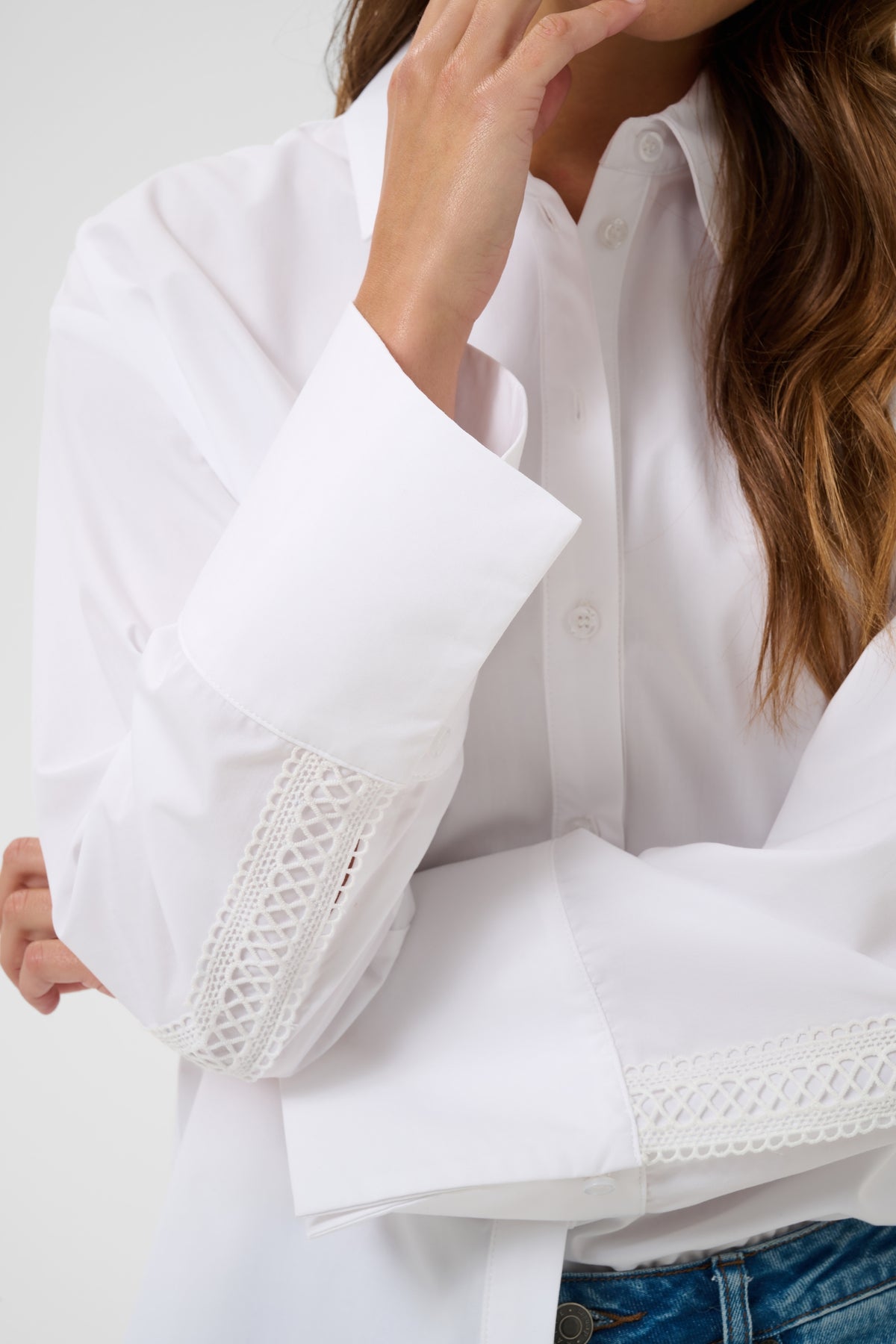 Kaffe KAkiki Lace Shirt Optical White