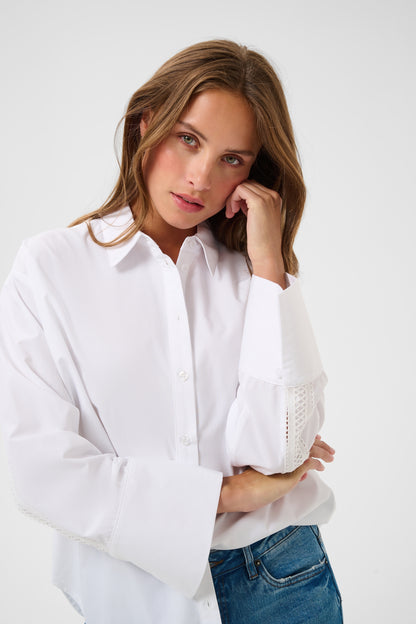 Kaffe KAkiki Lace Shirt Optical White