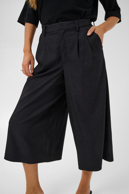Kaffe KAgabby Culotte Trouser Dark Grey Melange