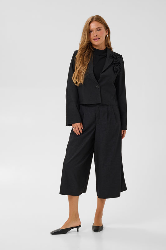 Kaffe KAgabby Culotte Trouser Dark Grey Melange