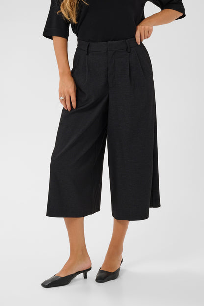 Kaffe KAgabby Culotte Trouser Dark Grey Melange