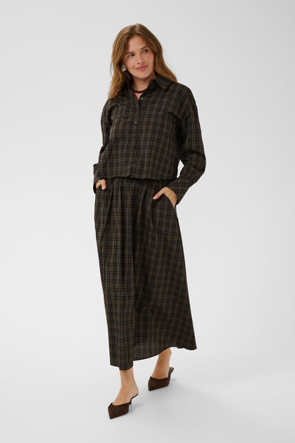 Kaffe KAhelie Skirt Black/ Brown check