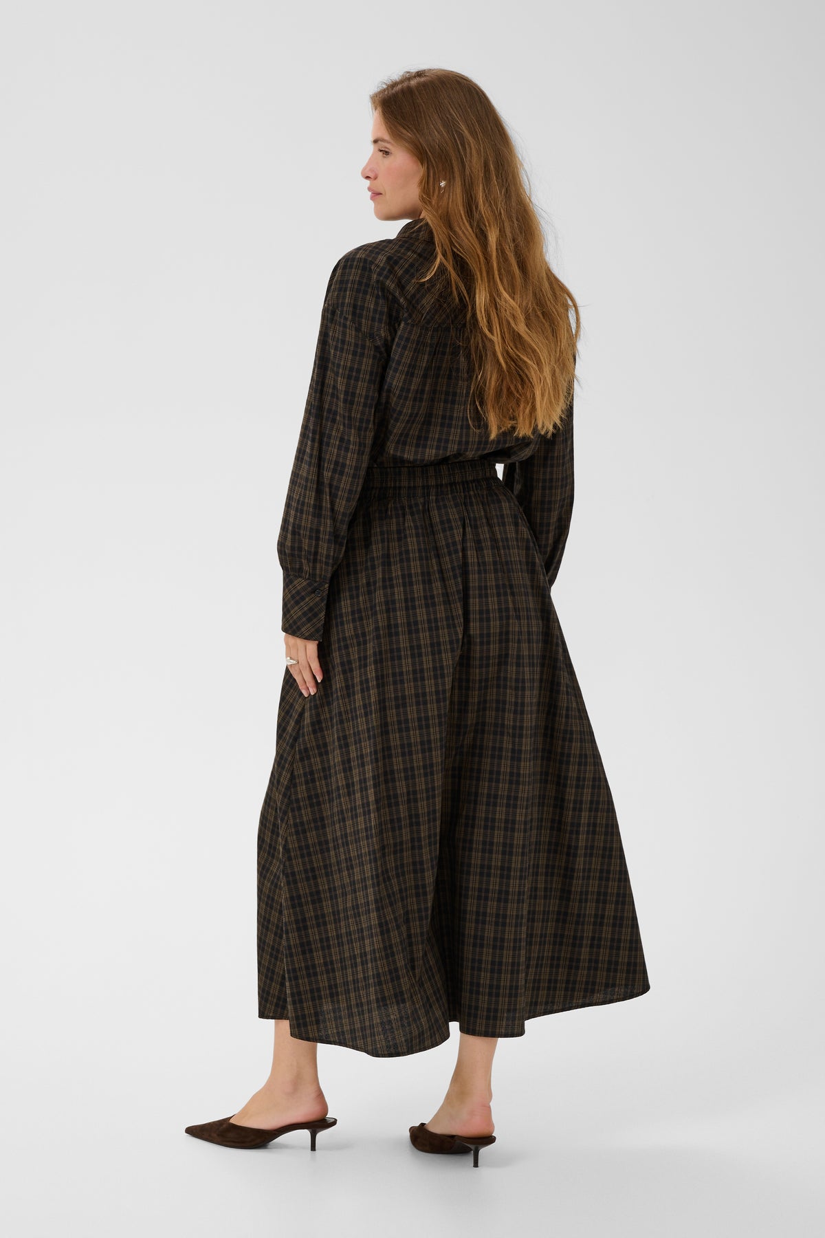 Kaffe KAhelie Skirt Black/ Brown check