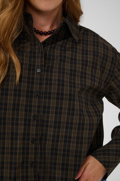 Kaffe KAhelie Check Shirt Black/ Brown check